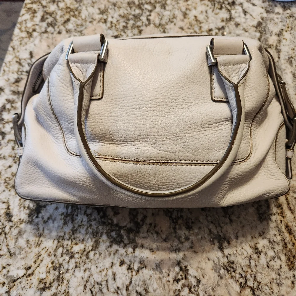 Michael Kors Handbag, Off White Pebbled Leather, Shoulder Bag Satchel Summer EUC